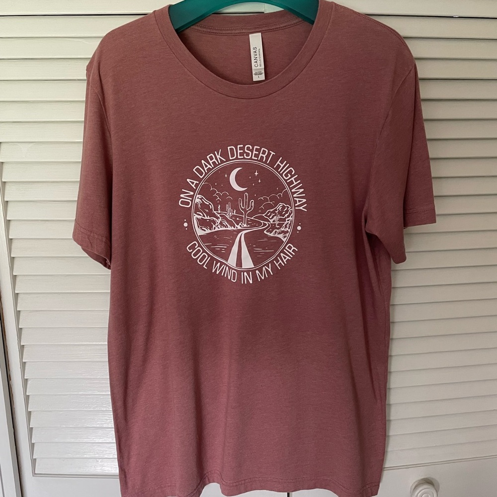 Women’s Eagles “On a Dark Desert Highway…” Dusty Rose Tee